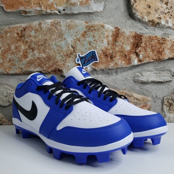 Size 13 Nike Air Jordan 1 Retro Low MCS Royal Blue Cleats Football Baseball - Picture 1 of 13